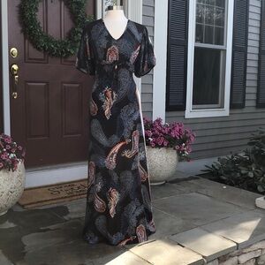 Printed Maxi Dress paisley size Small